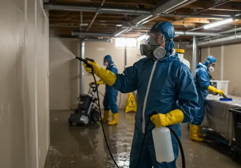 Basement Sanitization and Antimicrobial Treatment process in Liberty, NC